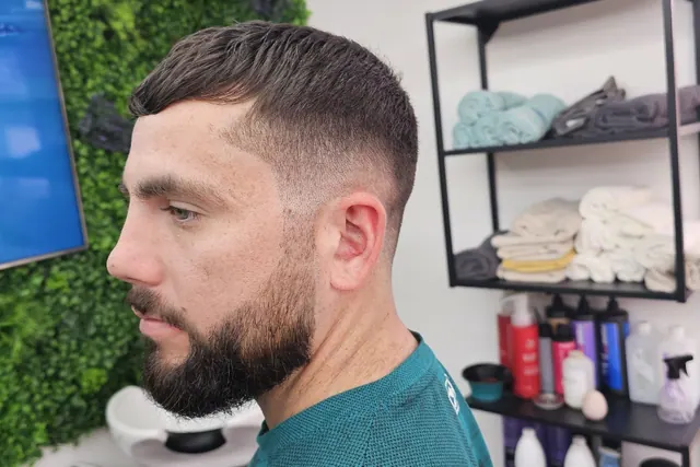 A skin fade and beard trim at Urban Cuts